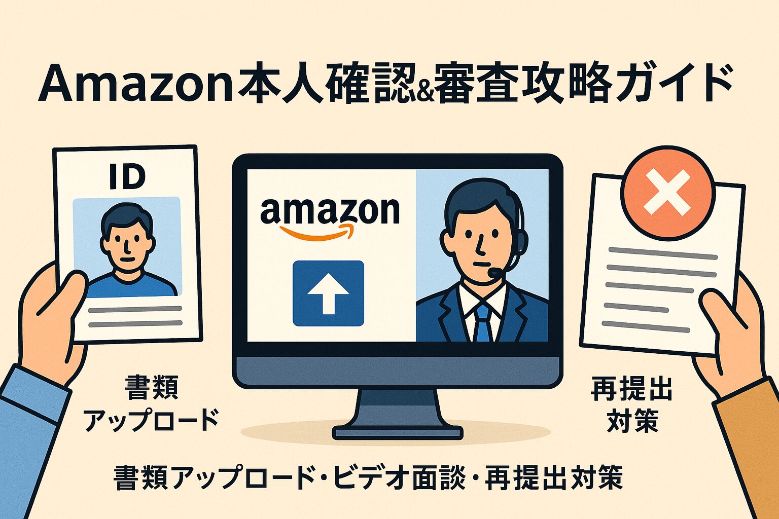 Amazon本人確認&審査攻略ガイド｜書類提出 / ビデオ面談 / 再提出